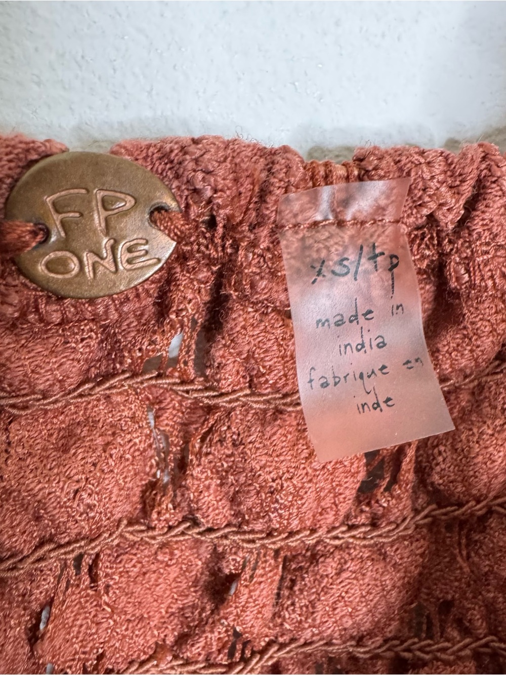 Free People Adella Boho Slip Mini Dress Copper Combo Size XS - Picture 8 of 12